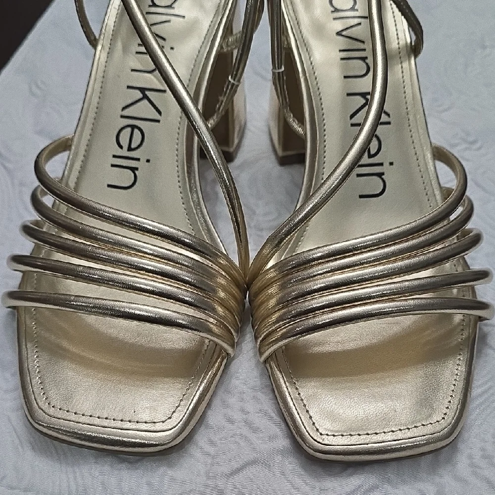 Calvin Klein Women's Metallic Gold Heels